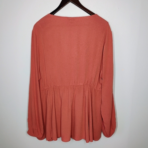 Torrid Babydoll Rayon Crepe Embroidered Lace Up Top Boho Peasant Plus Size 2X - Picture 5 of 11